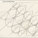 Raindrops and Leaves design, pencil on paper inspired by the next photo