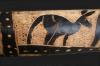 Detail, carved surface of an Australian Didgeridoo (wind instrument) 