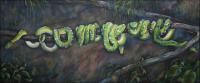 Emerald Tree Boas, 24 x 57 x 3 inches Acrylics, wrapped canvas