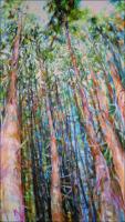 Dancing With Trees 03, 85 x 45 x 3 inches Acrylics on canvas, gallery wrapped sides painted, narrow frame