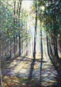 Morning Light - 59 x 40 x 2 inches acrylics on canvas, narrow frame 