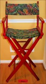 Sumac Bushes Chair, 48H x 23W x 16D includes four 6 x 4 inch coordinating paintings