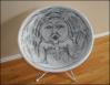 Salish Spindle Whorl chair, early phase: graphite on plaster