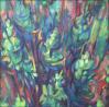 Bird's Eye, 11 x 11 x 3 inches acrylics on canvas, gallery wrapped sides painted