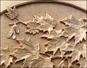 Butternut wood hand carved door detail, by Jim Drury