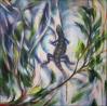 Iguanna Onna - Strangling Fig, Costa Rica - 11 x 11 x 3 acrylics on canvas, sides painted