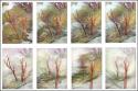 January Thaw: many changes, 14 x 11 inches oil pastels, framed 26 x 22 inches white wood frame