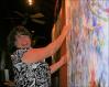 Flowering Shavingbrush Tree: customers helped reveal the painting by removing the rubberized mask medium