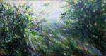 Sun Shower #4 45 x 85 x 3 inches Acrylics on canvas, gallery wrapped sides painted