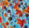 Sweetgum Seed Capsules - Autumn in Texas - 11 x 11 x 3 acrylics on canvas, sides painted