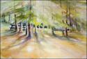The Campsite, 15 x 22 inches unframed size, Watercolors