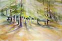 The Campsite, 15 x 22 inches unframed size, Watercolors, 140 lb. acid free, cold pressed premium