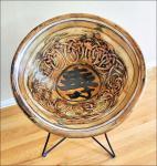 The Tree of Life Chair - Our spiritual and cultural connection with trees, 29 x 29 x 29 inches, completely functional refurbished vintage chair, canvas strips, white glue, plaster carved and sanded, Acrylics, varnish