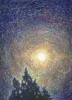 Moon Over Cypress, 14 x 11 Oil Pastels on paper, $275